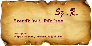 Szerényi Rózsa névjegykártya