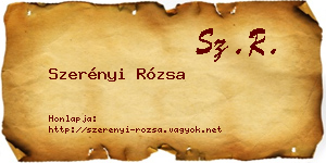 Szerényi Rózsa névjegykártya