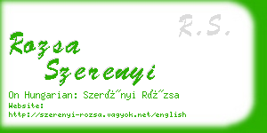 rozsa szerenyi business card